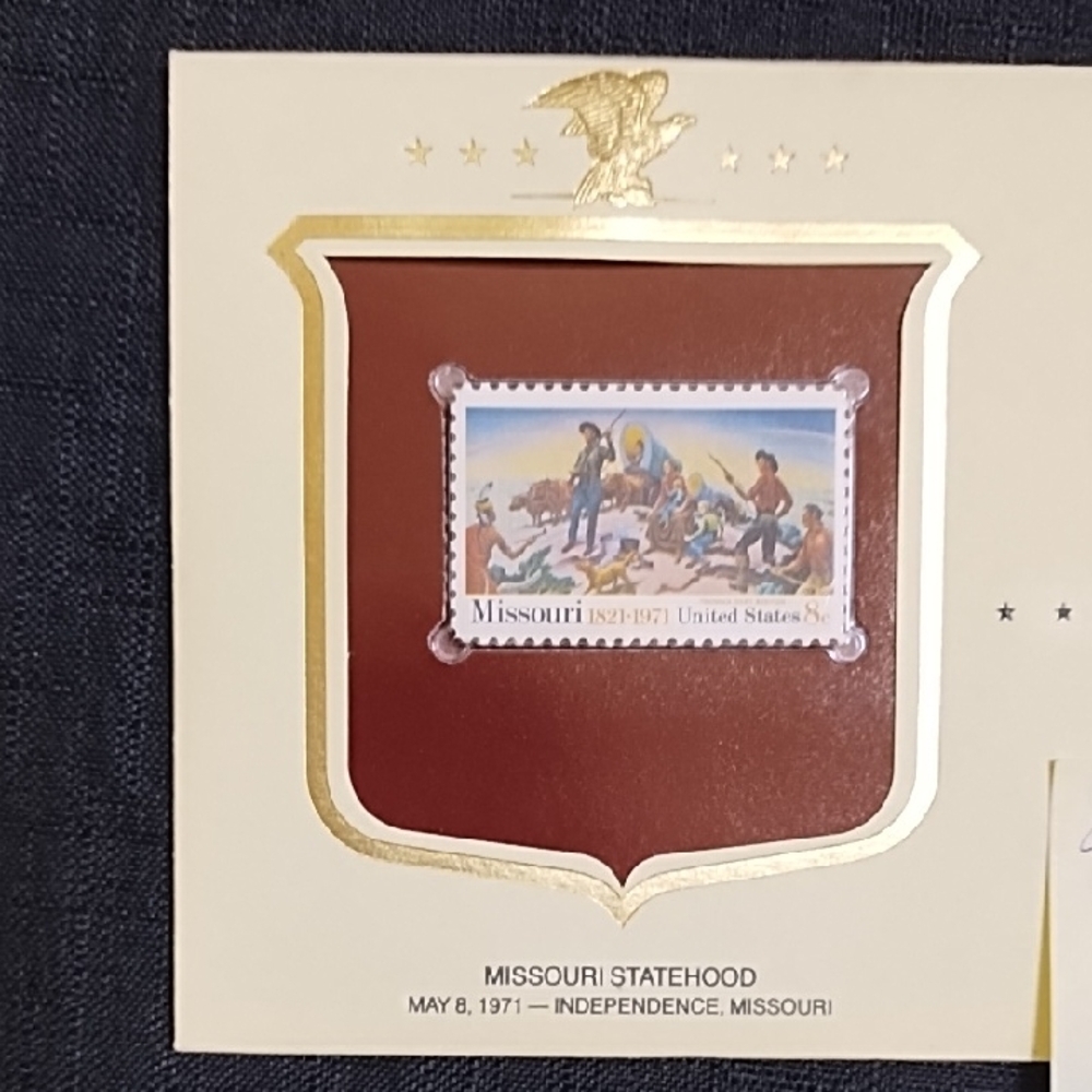 Vintage Missouri Statehood Postage Stamp Display "Historic Stamps of America"